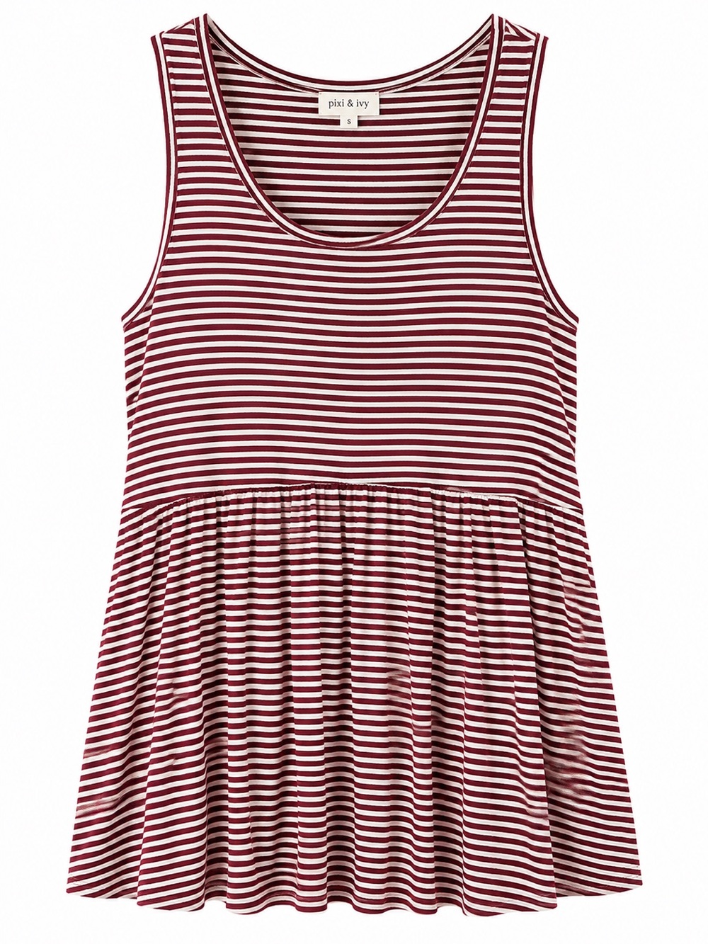 Pixi & Ivy burgundy and white striped tank